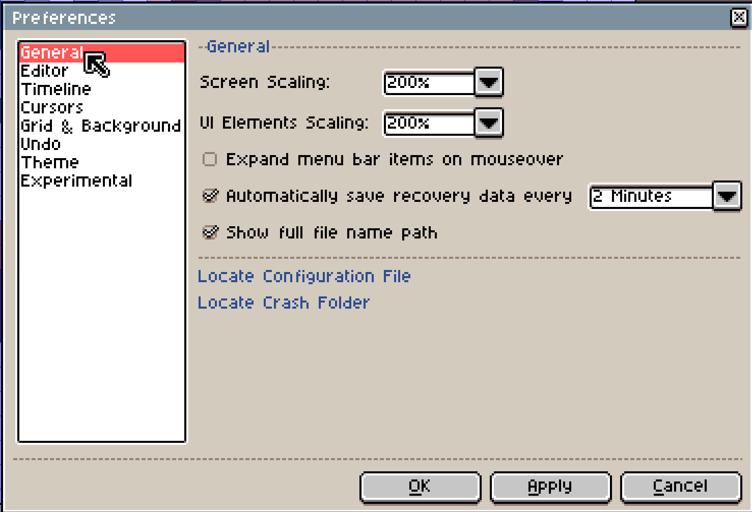 Scaling in LibreSprite has two separate magnification options